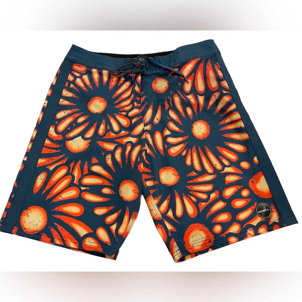 O’Neill HyperFreak Swim Trunks/Board Shorts, Size men’s 30, Orange, Yellow